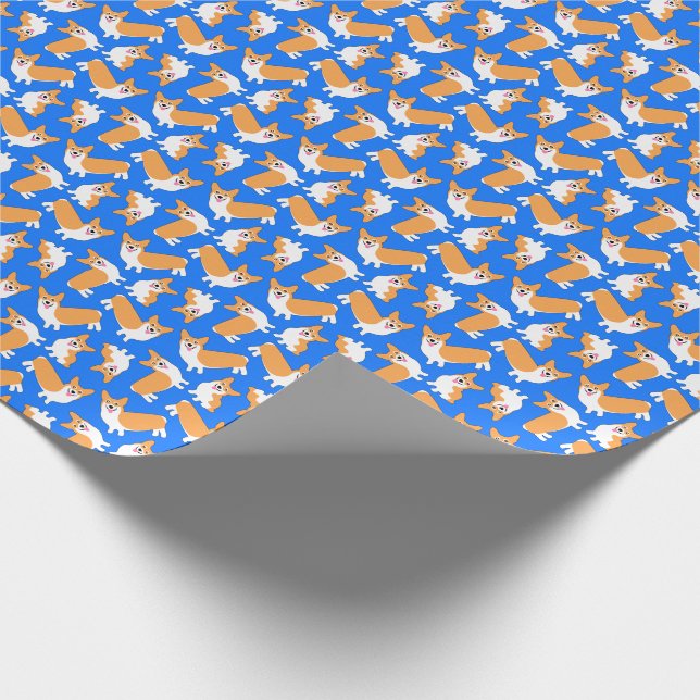 Papier Cadeau Motif de chiots de Noël Pembroke Welsh Corgi (Coin)