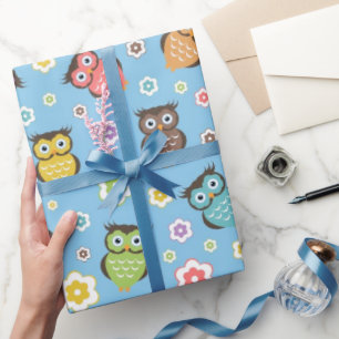 Papier Cadeau Motif de Chouette lunaire