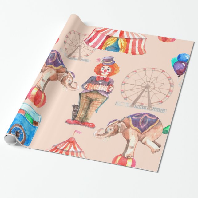 Papier Cadeau Motif de cirque (Déroulé)
