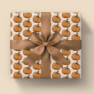 Papier Cadeau Motif de citrouille d'Halloween