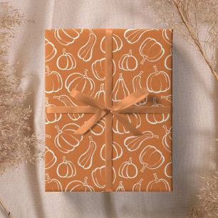 Papier Cadeau Motif de citrouille orange automne Halloween fête