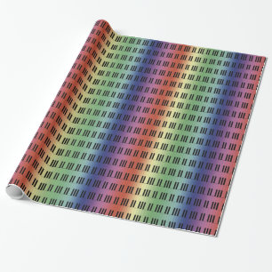 Papier Cadeau Motif de clés de piano d'arc-en-ciel