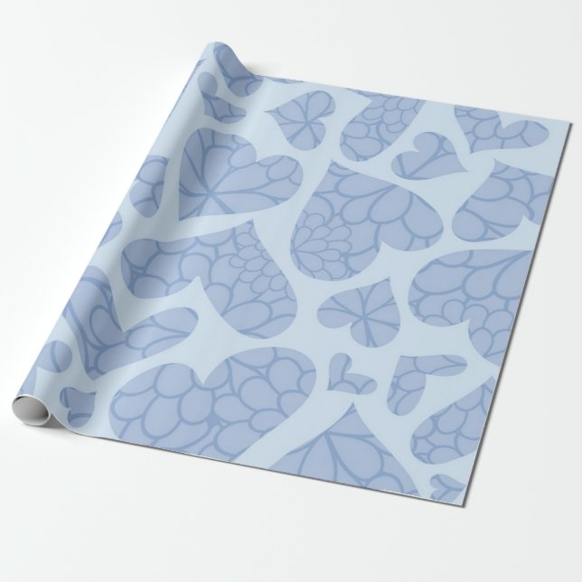 Papier Cadeau Motif de coeur (Déroulé)