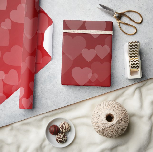 Papier Cadeau Motif de coeur 19 (Artisanat)