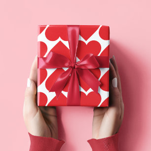 Papier Cadeau Motif de coeur rose et rouge fantaisie