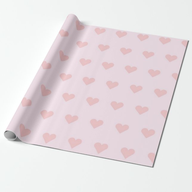 Papier Cadeau Motif de cœurs (Déroulé)