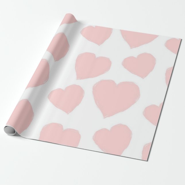 Papier Cadeau Motif de cœurs (Déroulé)