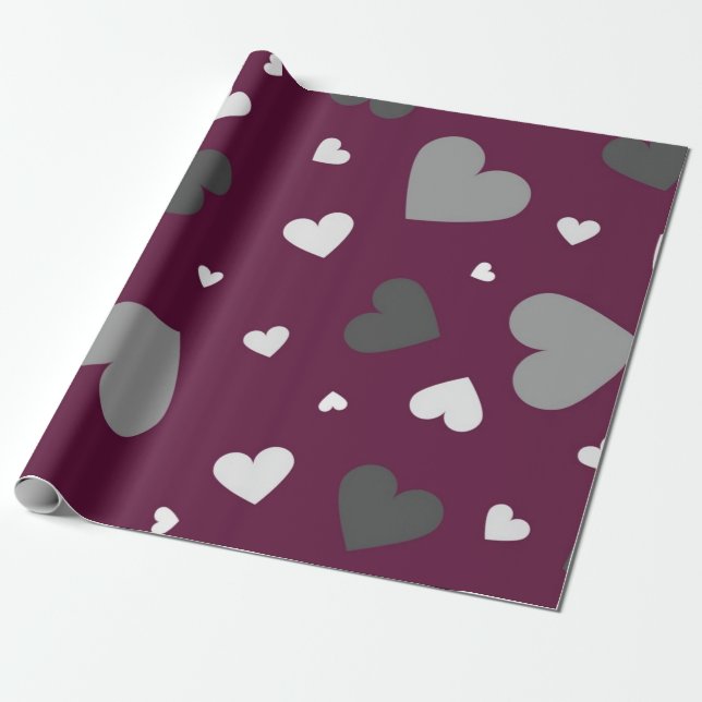 Papier Cadeau Motif de cœurs (Déroulé)