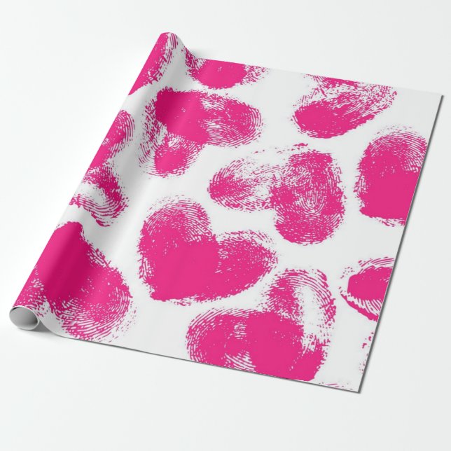 Papier Cadeau Motif de cœurs (Déroulé)