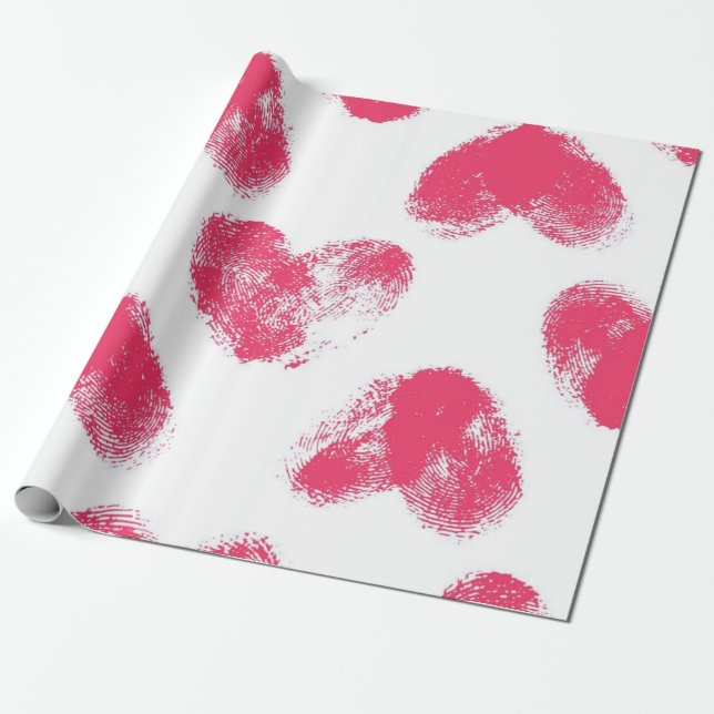 Papier Cadeau Motif de cœurs (Déroulé)
