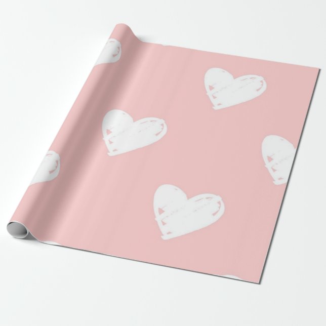 Papier Cadeau Motif de cœurs (Déroulé)