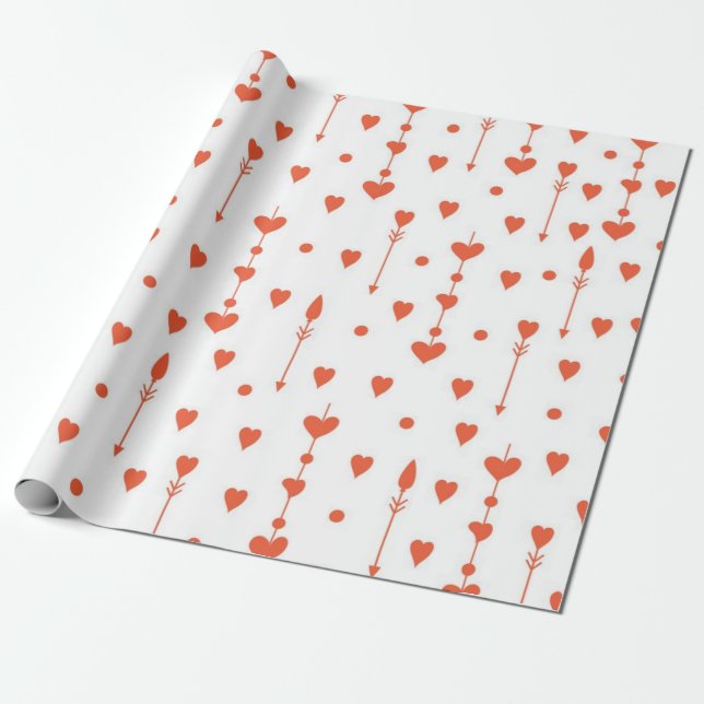 Papier Cadeau Motif de cœurs (Déroulé)