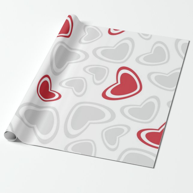 Papier Cadeau Motif de cœurs (Déroulé)