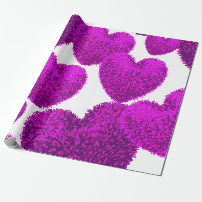 Papier Cadeau Motif de cœurs (Déroulé)