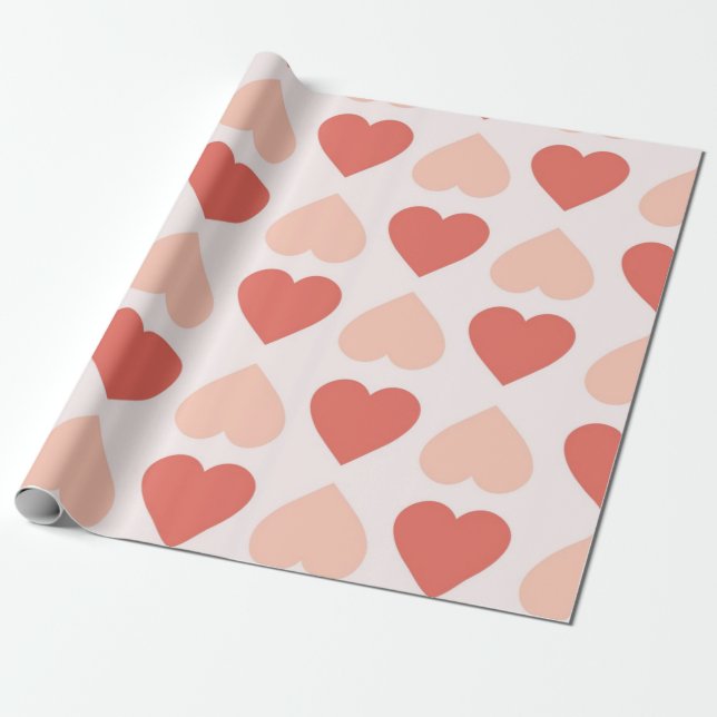 Papier Cadeau Motif de cœurs (Déroulé)