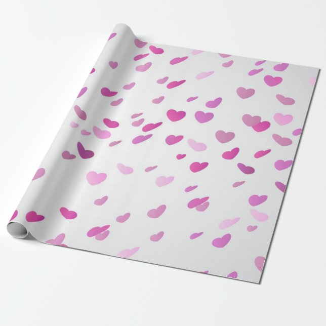 Papier Cadeau Motif de cœurs (Déroulé)