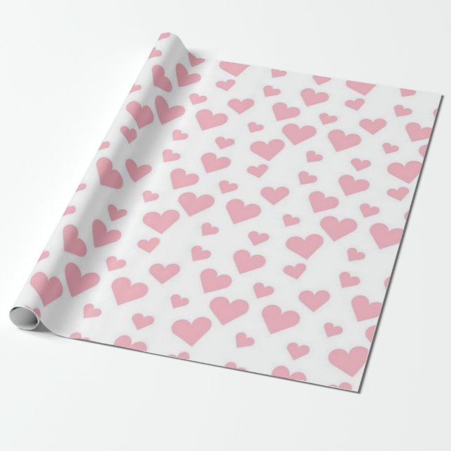 Papier Cadeau Motif de cœurs (Déroulé)