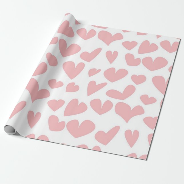Papier Cadeau Motif de cœurs (Déroulé)