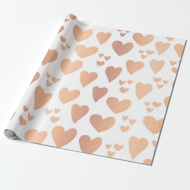 Papier Cadeau Motif de cœurs (Déroulé)