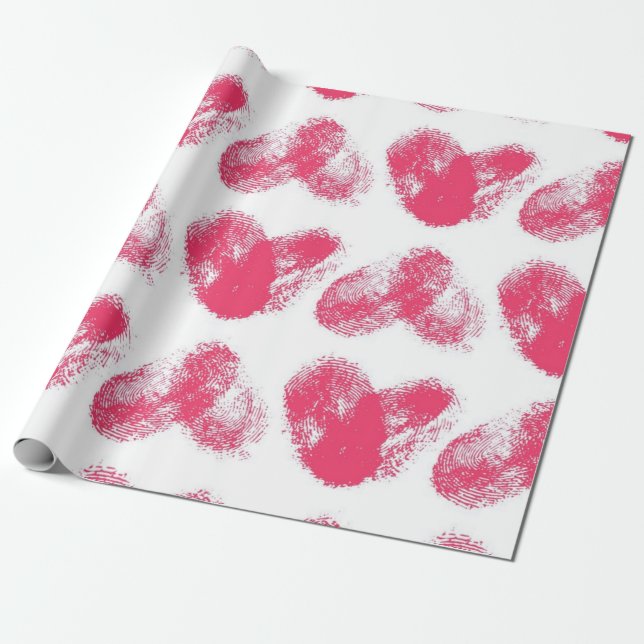 Papier Cadeau Motif de cœurs (Déroulé)