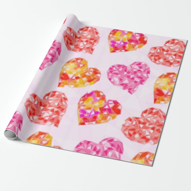 Papier Cadeau Motif de cœurs (Déroulé)