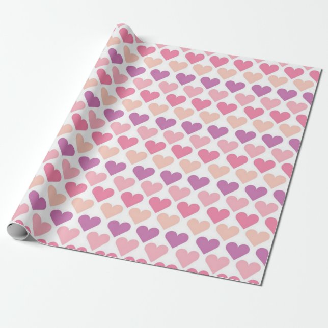 Papier Cadeau Motif de cœurs (Déroulé)