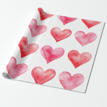 Motif de cœurs à l'aquarelle rose et rouge
