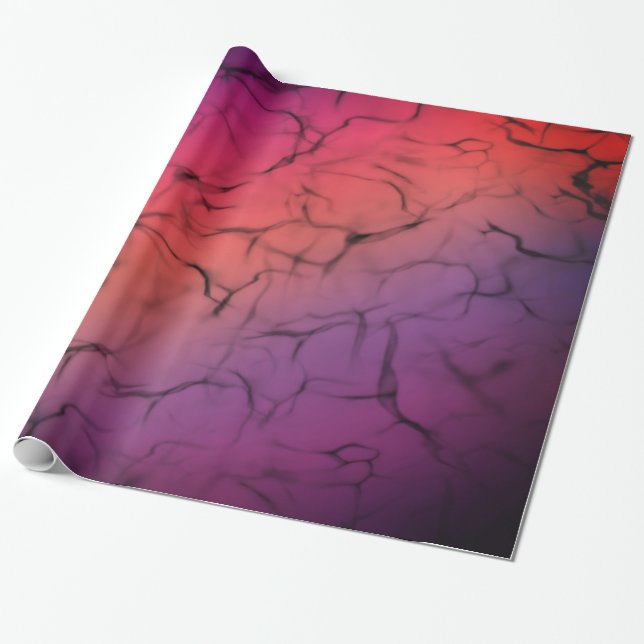 Papier Cadeau Motif de conception abstraite noir violet orange (Déroulé)