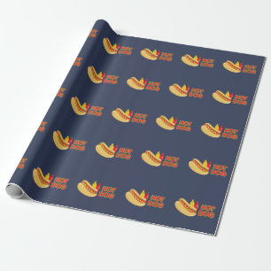 Papier Cadeau Motif de condiment de hot-dog