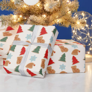 Papier Cadeau Motif de cookies colorés Noël