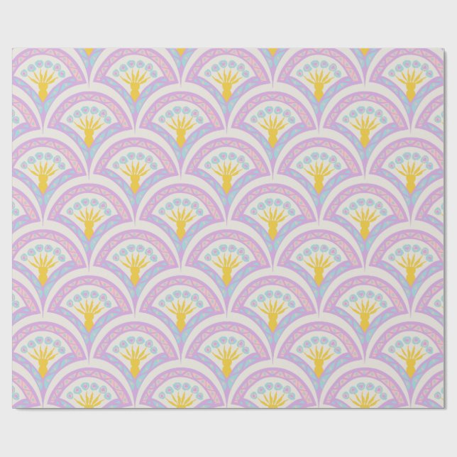 Papier Cadeau Motif de coquille de couleur pastel (Plat)