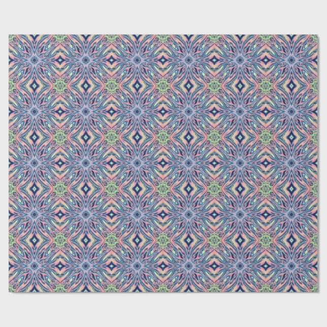 Papier Cadeau motif de corail d'océan d'agate (Plat)