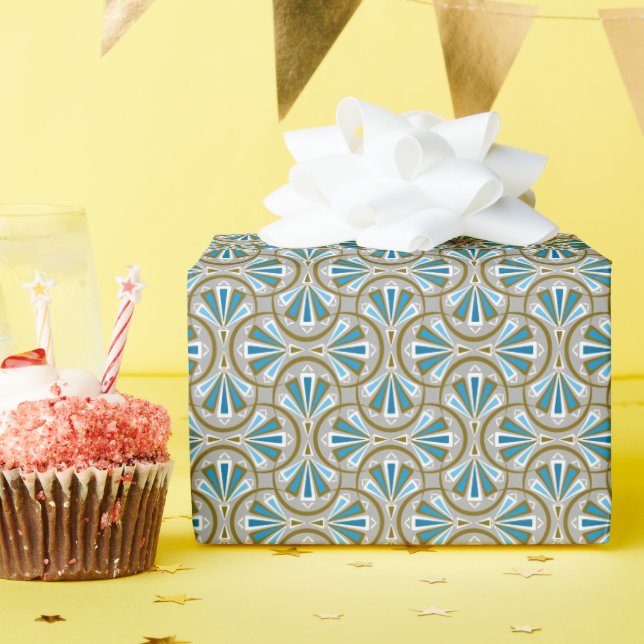 Papier Cadeau Motif de couleur Art déco. (Fête d'anniversaire)