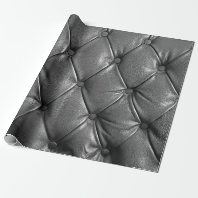 Papier Cadeau motif de couleur cuir noir authentique utilisant c (Déroulé)