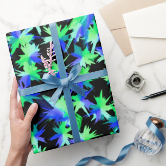 Papier Cadeau Motif de couleurs bleu et vert