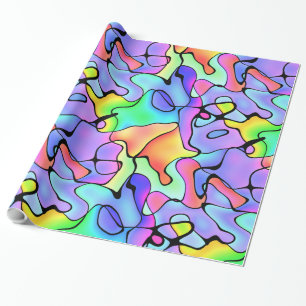 Papier Cadeau Motif de couleurs pastel abstraites à l'aquarelle