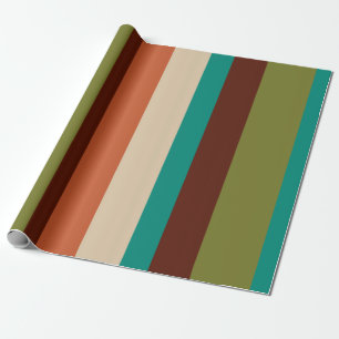 Papier Cadeau Motif de couleurs Vintages rétrogrades par bandes 