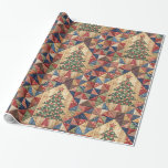 Papier Cadeau Motif de courtepointe Vintage Christmas Tree<br><div class="desc">Enveloppez vos cadeaux de vacances avec ce beau papier d'emballage de style vintage,  avec un motif construit autour d'un arbre de Noël. Avec ses teintes chaudes et son apparence de courtepointe,  il a un look cosy et nostalgique qui est parfait pour la saison.</div>