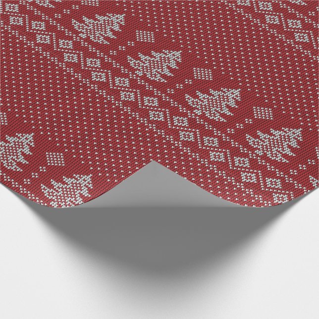 Papier Cadeau Motif de couverture de vacances tricotée (Coin)