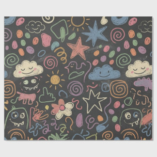 Papier Cadeau Motif de craie abstrait 2025