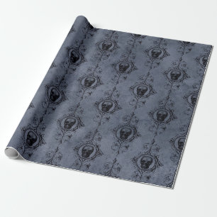 Papier Cadeau Motif de crâne Halloween gothique