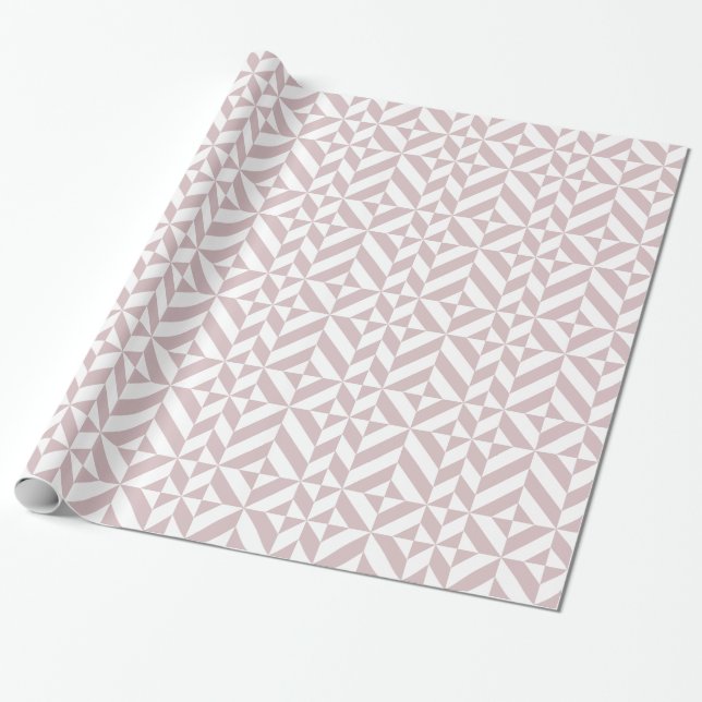 Papier Cadeau Motif de cube géométrique Mauve (Déroulé)