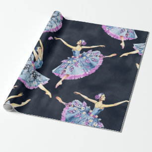 Papier Cadeau Motif de danse de ballet, aquarelle pai