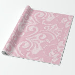 Papier Cadeau Motif de dentelle rose joli<br><div class="desc">Cette création a été réalisée par le biais d'art numérique. Cliquez sur personnaliser pour changer la couleur de fond.</div>