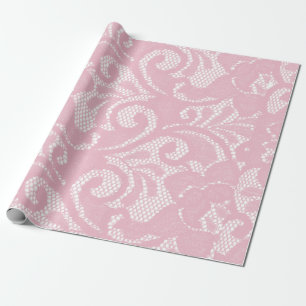 Papier Cadeau Motif de dentelle rose joli