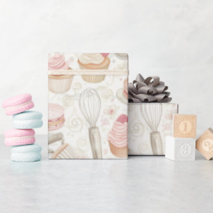Papier Cadeau Motif de dessert sucré à la cuisson