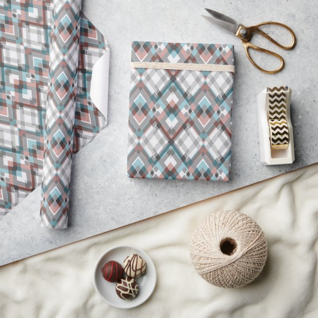 Papier Cadeau Motif de diamant géométrique texturé. (Artisanat)