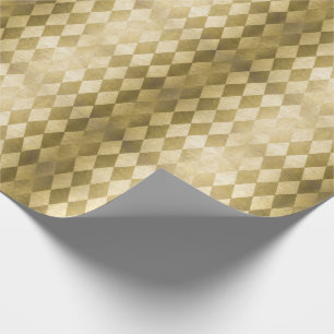 Papier Cadeau Motif de diamants de l'arlequin chic Gold