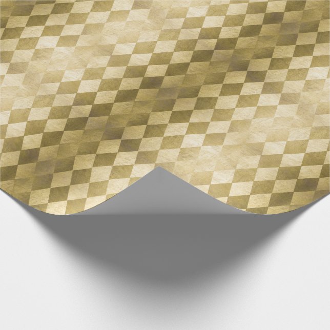 Papier Cadeau Motif de diamants de l'arlequin chic Gold (Coin)