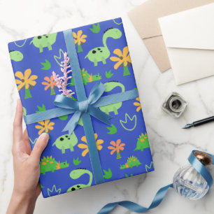 Papier Cadeau Motif de dinosaure coloré
